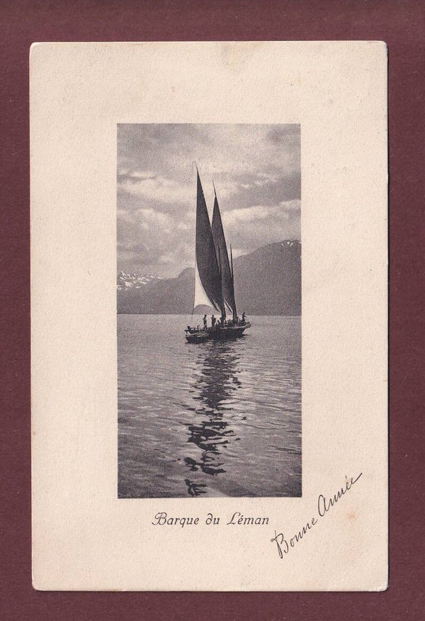 BARQUE DU LEMAN - Bonne Année - 1908 // léger pli d'angle //
