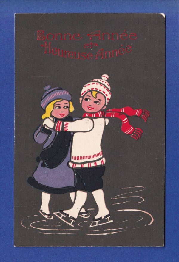 NOUVEL AN - Enfants - Patin à glace - 1917