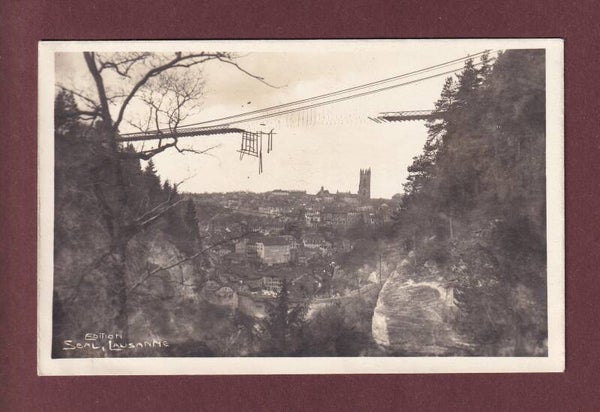 Photo - FRIBOURG - Pont suspendu détruit (1919)
