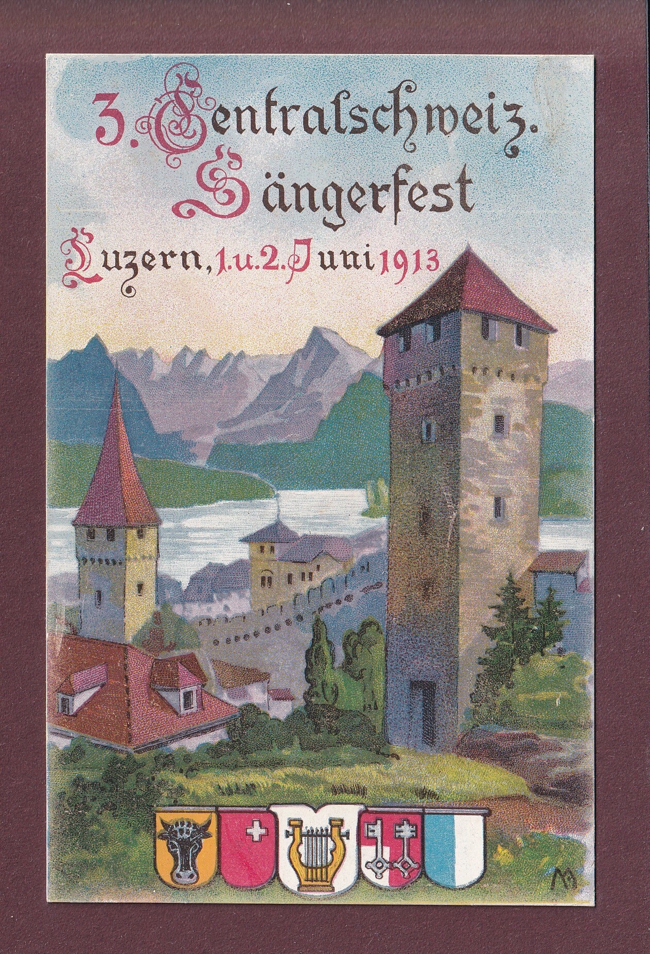 LUZERN - Sängerfest 1913 - Museggtürme