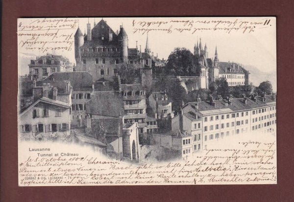 LAUSANNE - Tunnel et Château - 1902