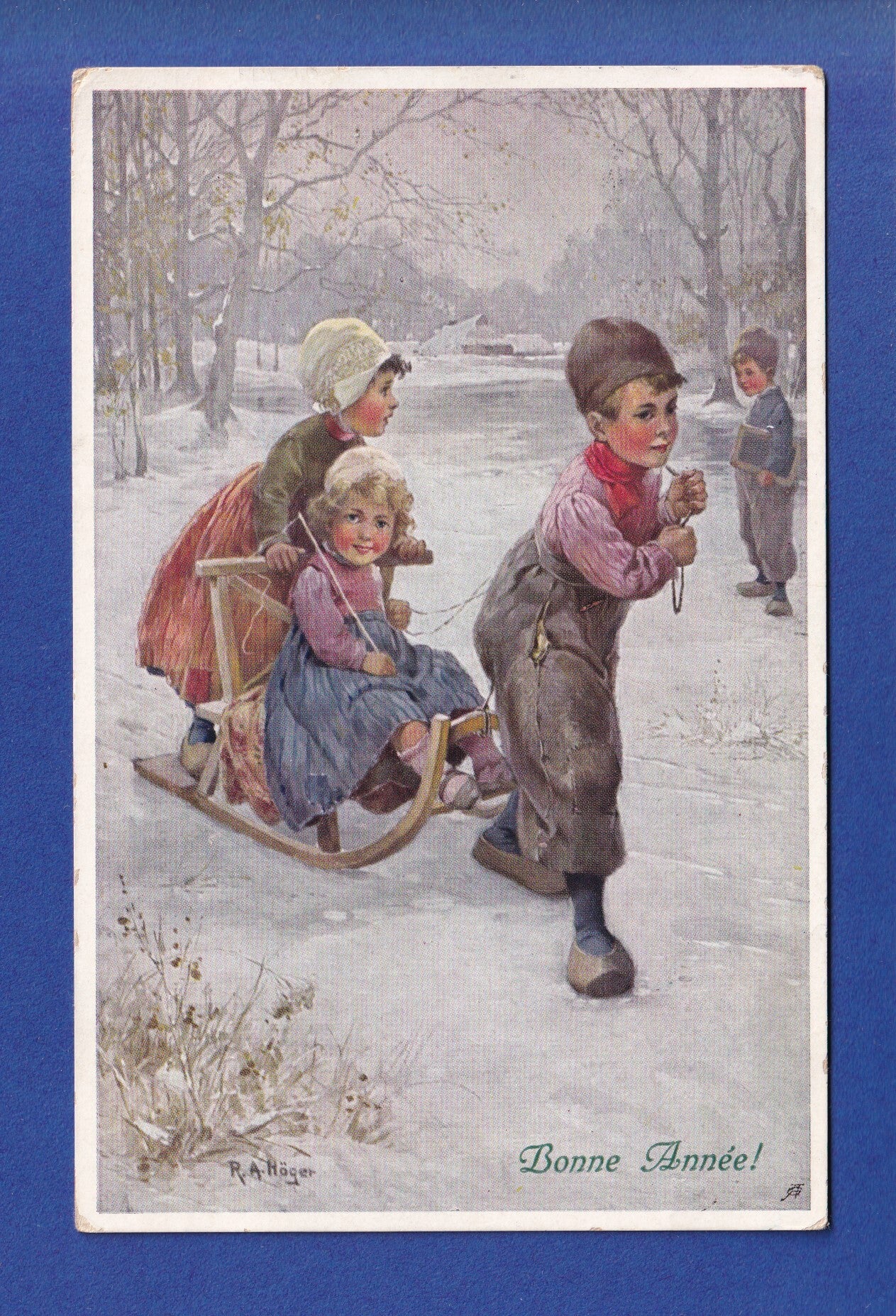 NOUVEL AN - Enfants - Neige - R. A. Höger - 1913