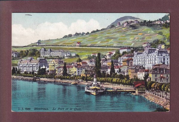 MONTREUX - Port et quai - Bateau CGN - 1913