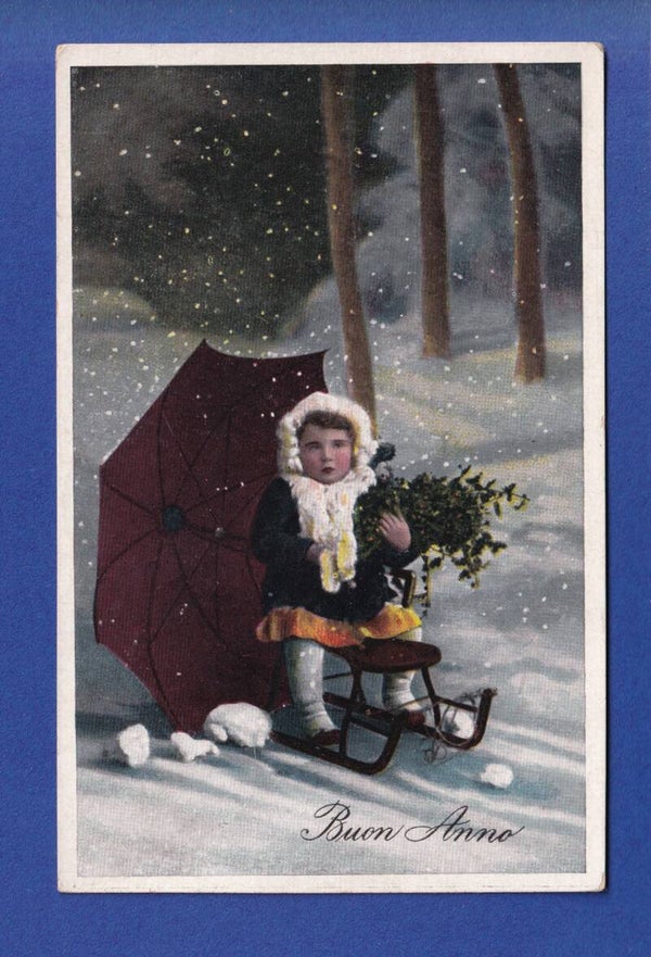 CAPODANNO - Bambino - Neve - 1920