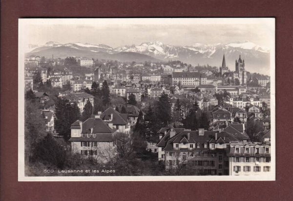 LAUSANNE - Vue partielle et les Alpes - 1928