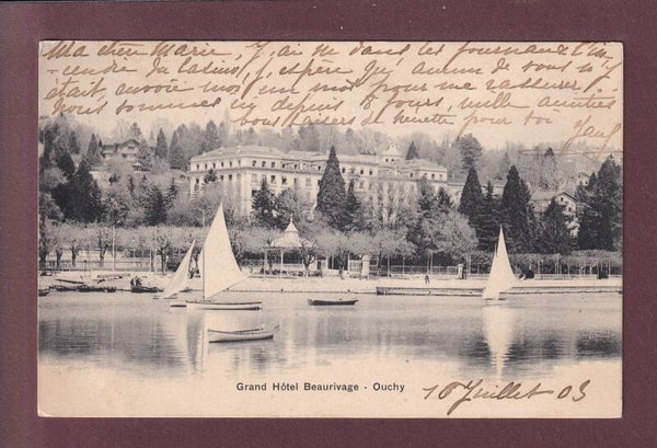 LAUSANNE - Ouchy - Grand Hôtel Beaurivage - 1903