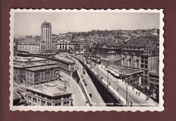 LAUSANNE - Grand Pont et Tour Bel-Air - 1952