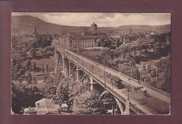 BERN - Kornhausbrücke - Tram - 1916