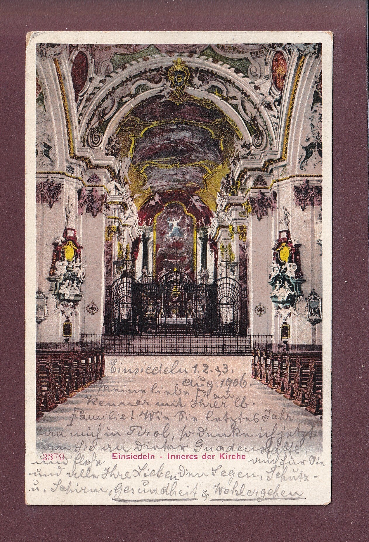 EINSIEDELN - Inneres der Kirche - 1906