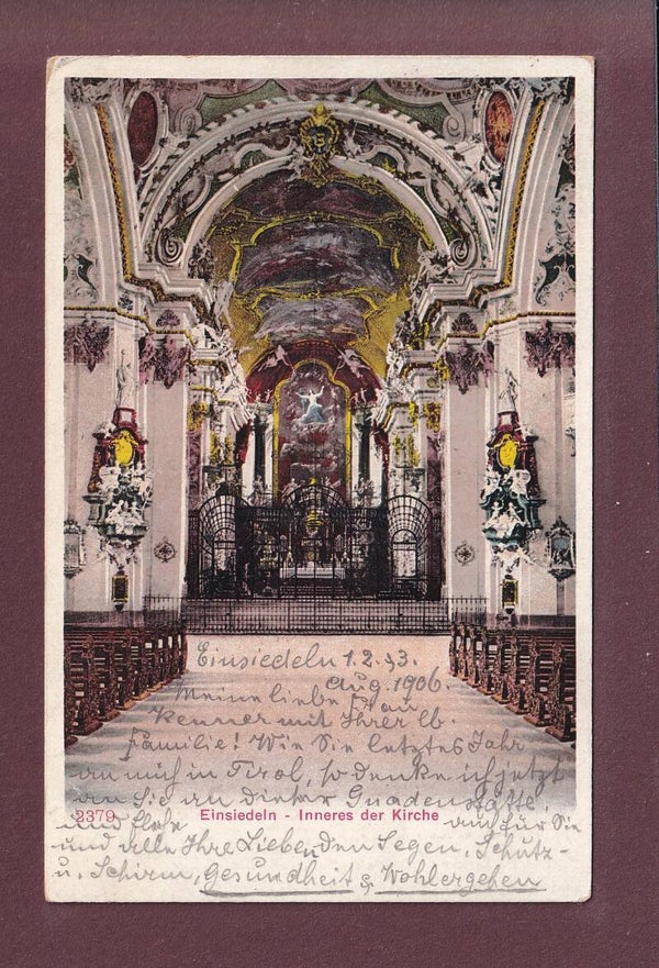 EINSIEDELN - Inneres der Kirche - 1906