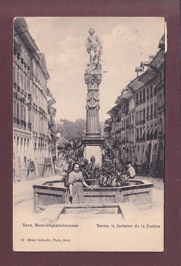 BERN - Gerechtigkeitsbrunnen - Leute - 1908