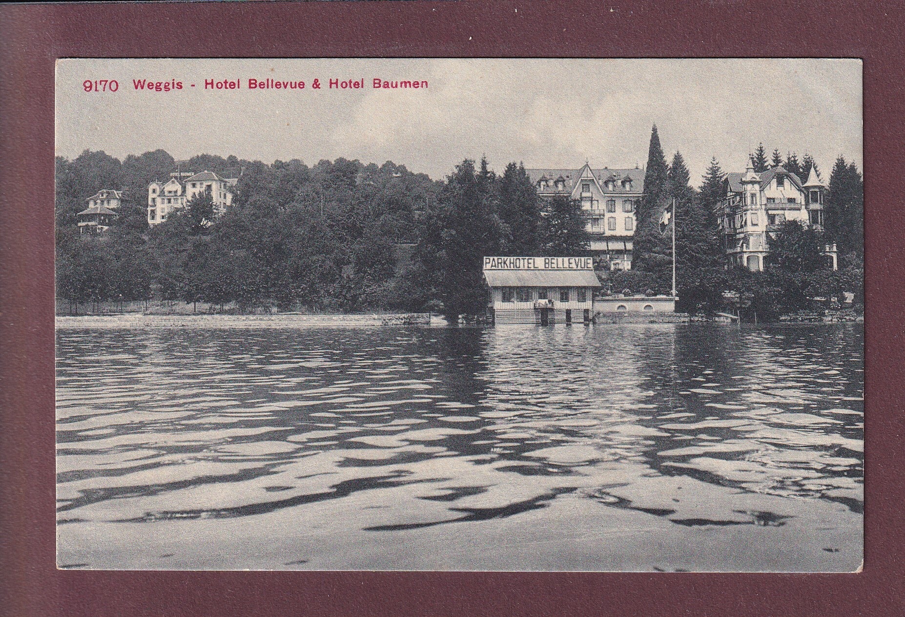WEGGIS - Hotel Bellevue und Baumen // kleiner Eckbug //