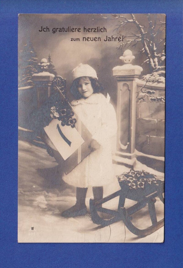 NEUJAHR - Kind - Blumen - 1917