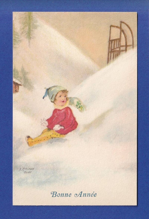 NOUVEL AN - Enfant - Neige - E. Maison