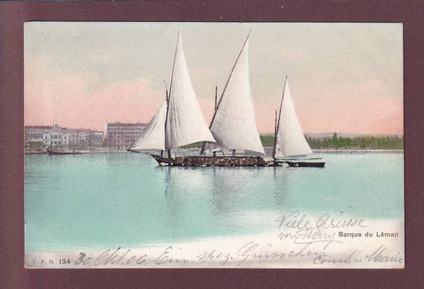 BARQUE DU LEMAN - 1906 CPN