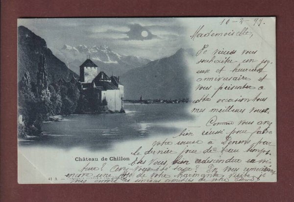Château de CHILLON - Dents du Midi - Claire de lune - 1899