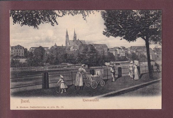 BASEL - Rheinansicht - Leute