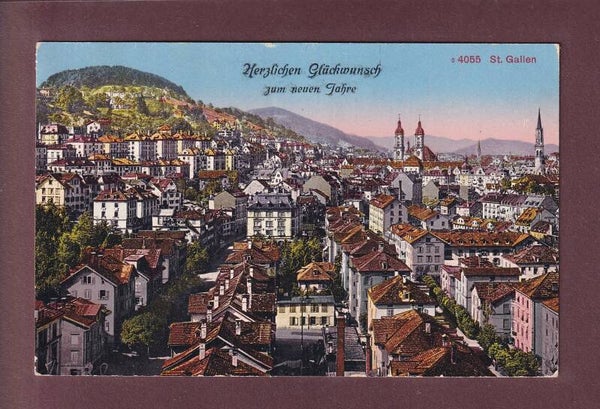 ST. GALLEN - Teilansicht - Neujahr - 1914