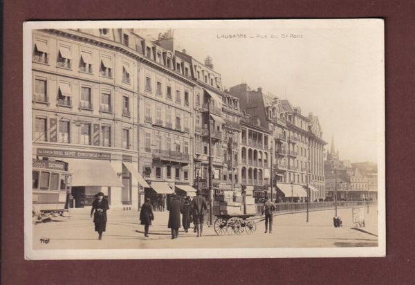 LAUSANNE - Rue du Grand Pont - Char postal - Tram