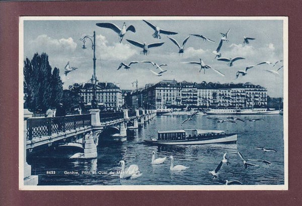 GENEVE - Pont et Quai du Mont-Blanc - Bateaux - 1931