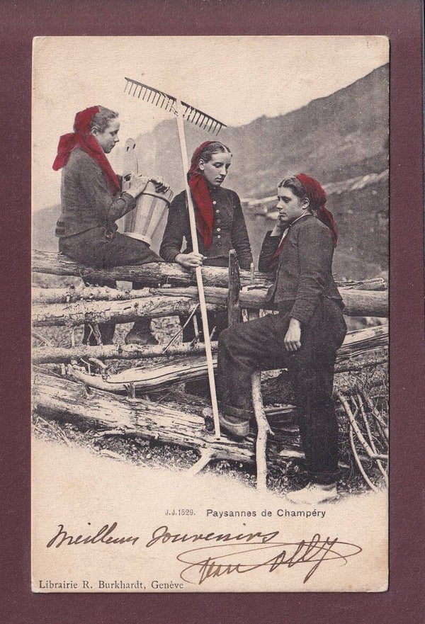 Paysannes de CHAMPERY - 1908 // pli d'angle //