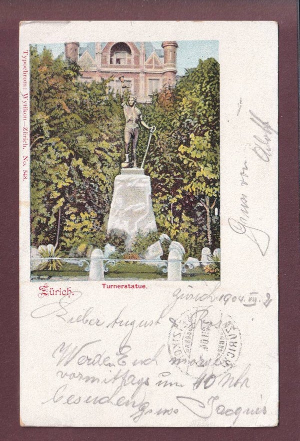 ZÜRICH - Turnerstatue - 1904