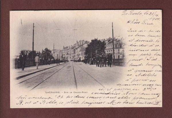 LAUSANNE - Sur le Grand Pont - Policiers - 1900