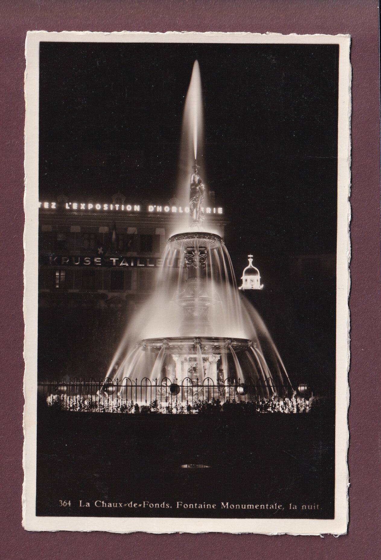LA CHAUX-DE-FONDS - Fontaine de nuit - 1933