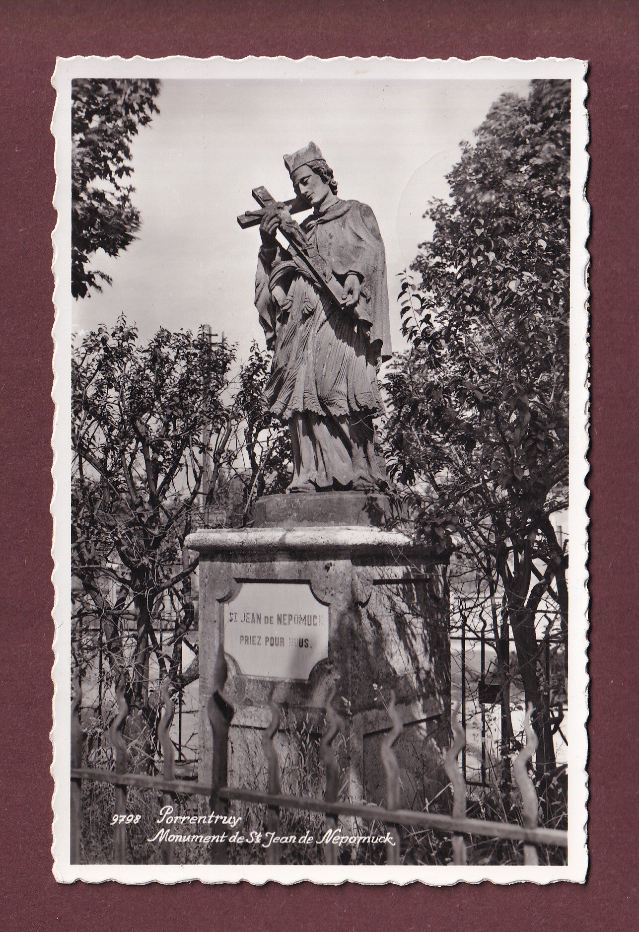 PORRENTRUY - Monument de St. Jean de Nepomuck - 1957