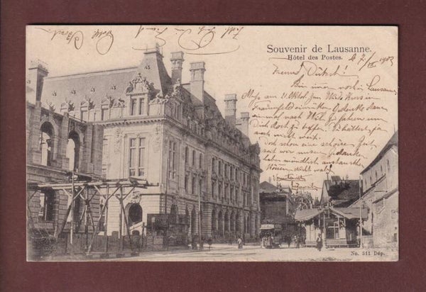 Souvenir de LAUSANNE - Hôtel des Postes - 1902