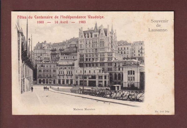 Souvenir de LAUSANNE - Maison Mercier - Centenaire 1903