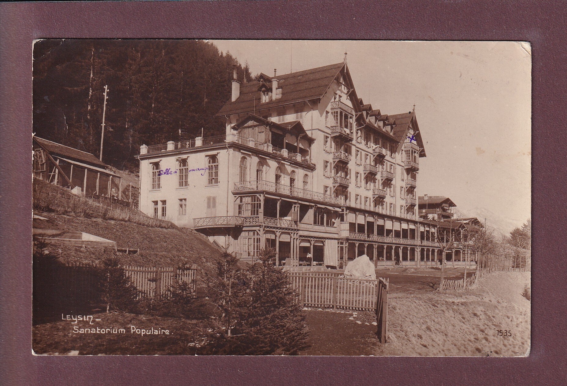 LEYSIN - Sanatorium Populaire - 1923 // pli d'angle //