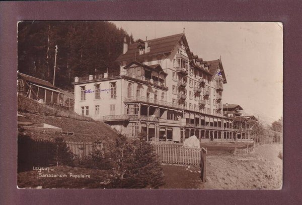 LEYSIN - Sanatorium Populaire - 1923 // pli d'angle //