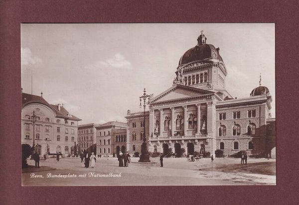 BERN - Bundesplatz - Nationalbank - 1917