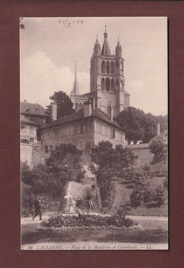 LAUSANNE - Place de la Madeleine - Cathédrale - 1914