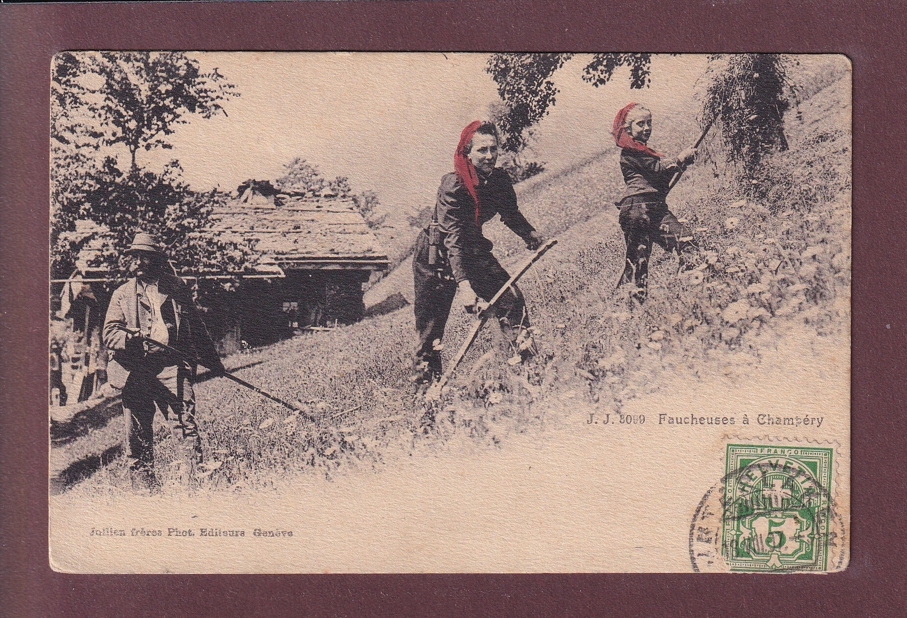 Faucheuses à CHAMPERY - 1907 // pli d'angle //