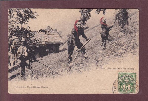 Faucheuses à CHAMPERY - 1907 // pli d'angle //