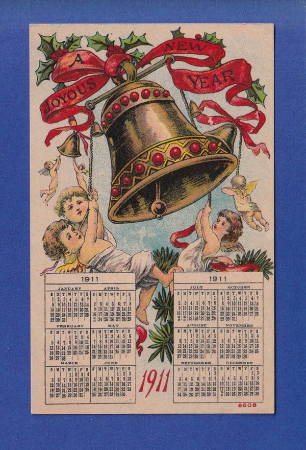 NEW YEAR - Angels - Calendar 1911