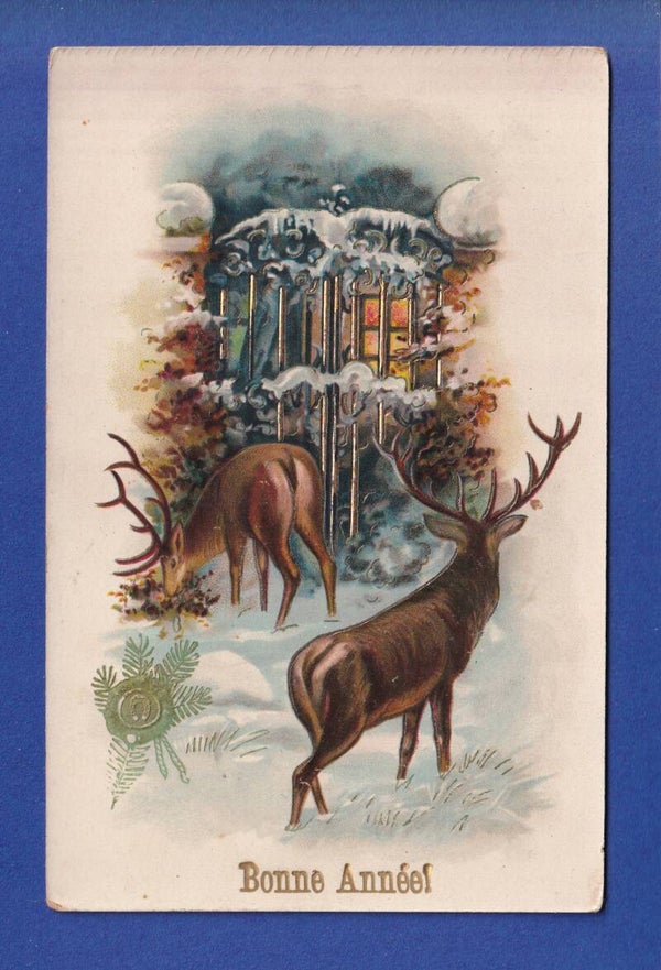 NOUVEL AN - Cerf - Neige - 1913