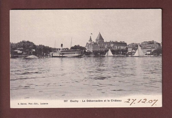 LAUSANNE - Ouchy - Débarcadère et Château - 1907