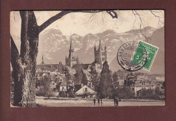 LAUSANNE - Cathédrale et Alpes - 1914
