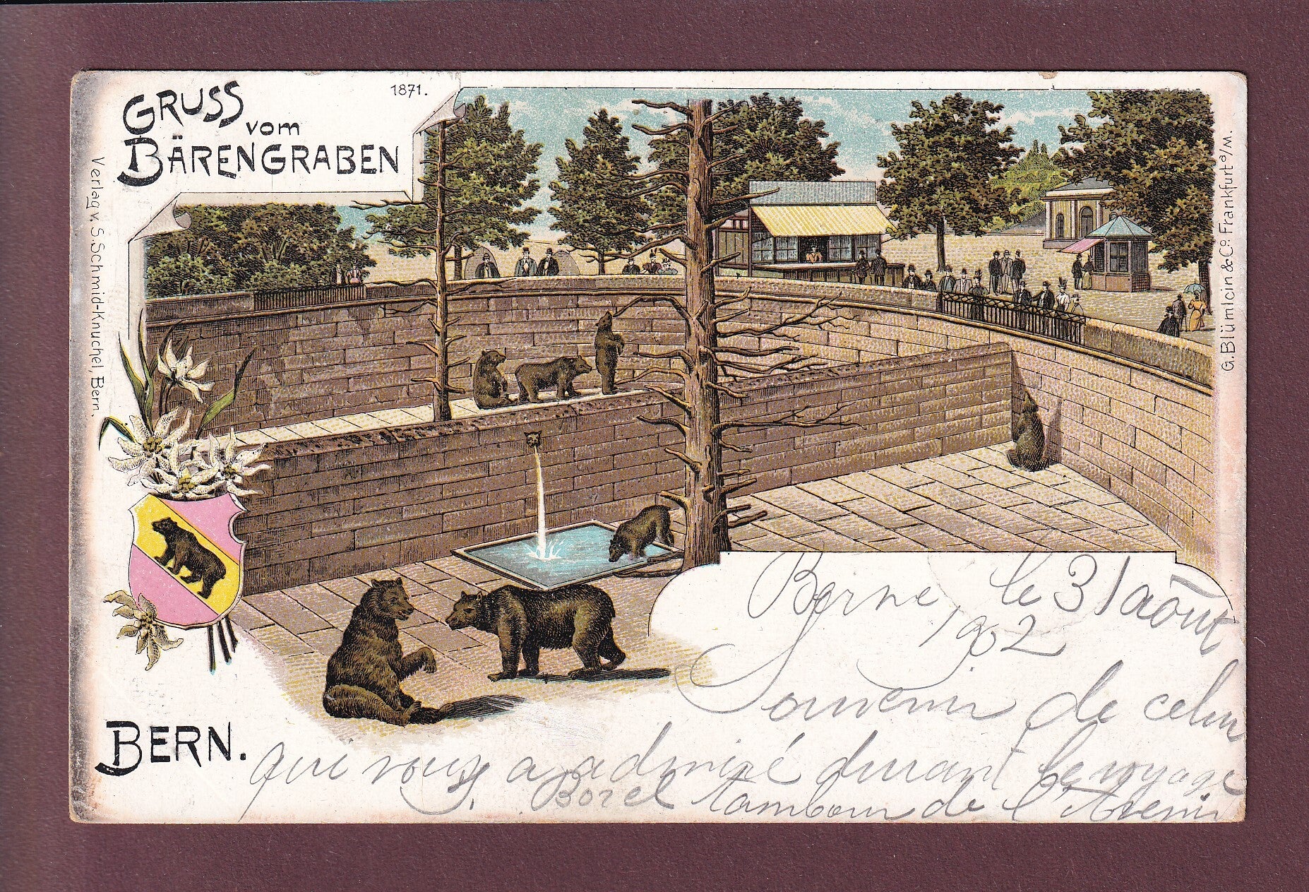BERN - Gruss vom Bärengraben - 1902 Litho