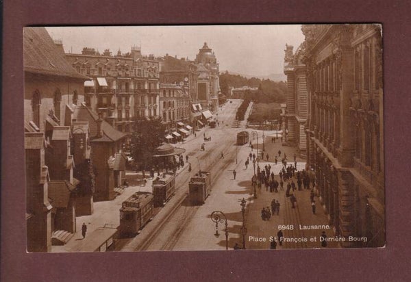 LAUSANNE - St. François - Tram - Derière Bourg - 1920
