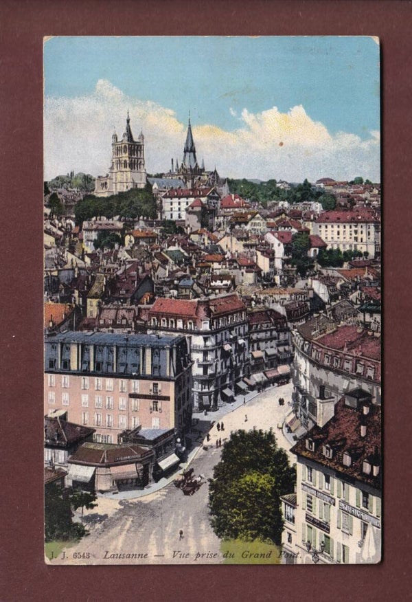 LAUSANNE - Rue centrale depuis le Grand Pont - 1912