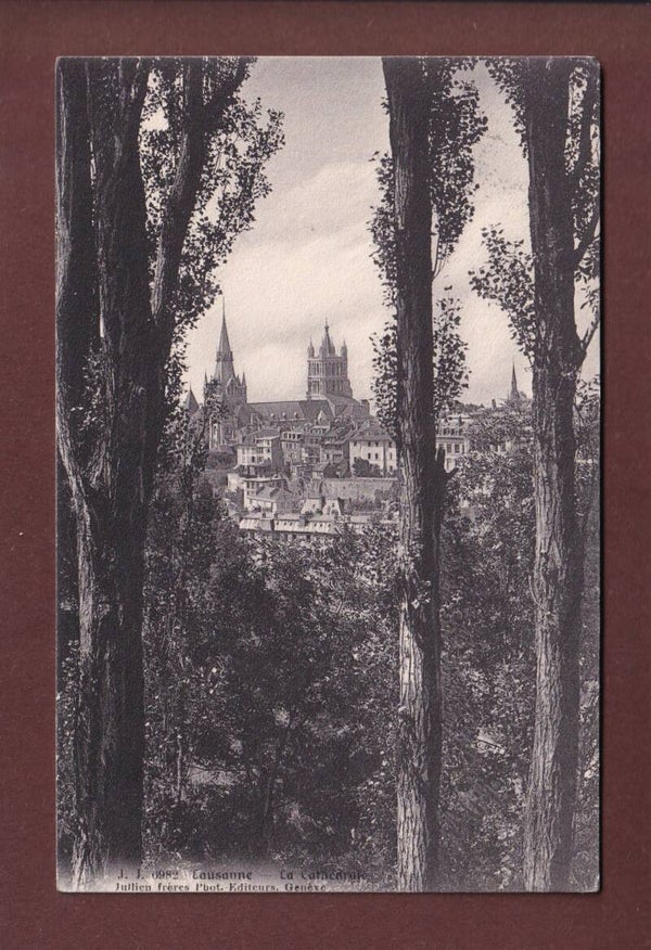 LAUSANNE - La Cathédrale au travers des arbres - 1907