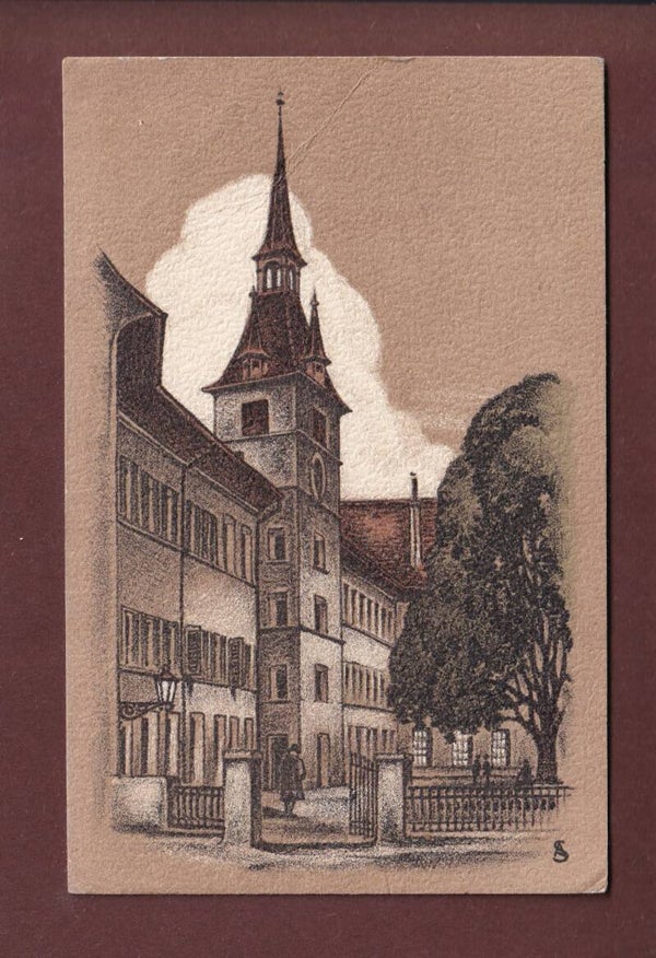 LAUSANNE - Cour de l'ancienne Académie - 1917 // pli //