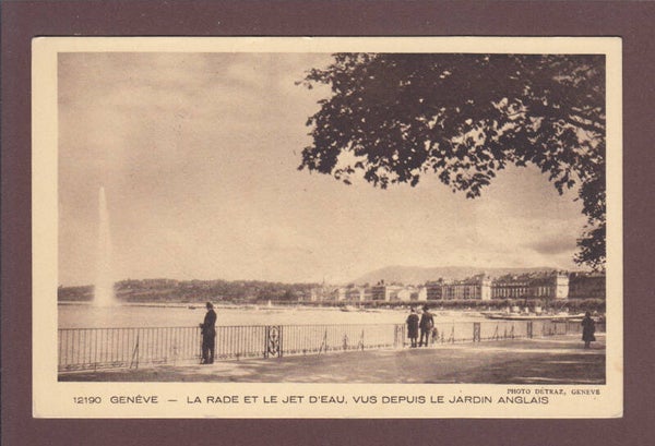 GENEVE - La rade depuis le Jardin anglais