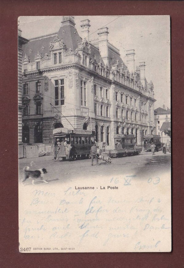 LAUSANNE - La Poste - Tram - 1903