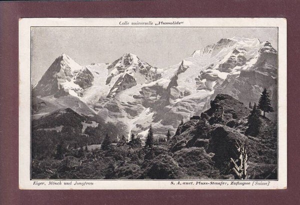 EIGER - MÖNCH - JUNGFRAU - Publicité colle "Plussolide"