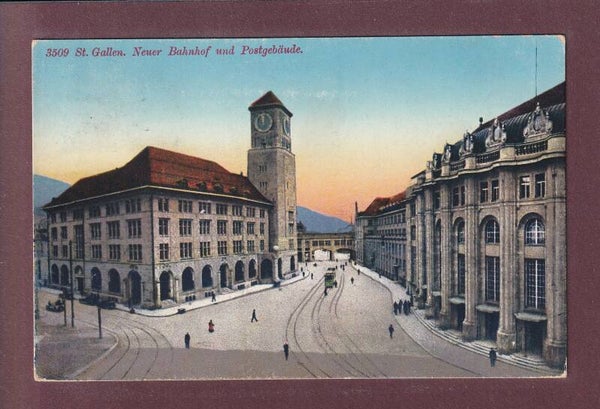 ST. GALLEN - Bahnhof - Postgebäude - 1929